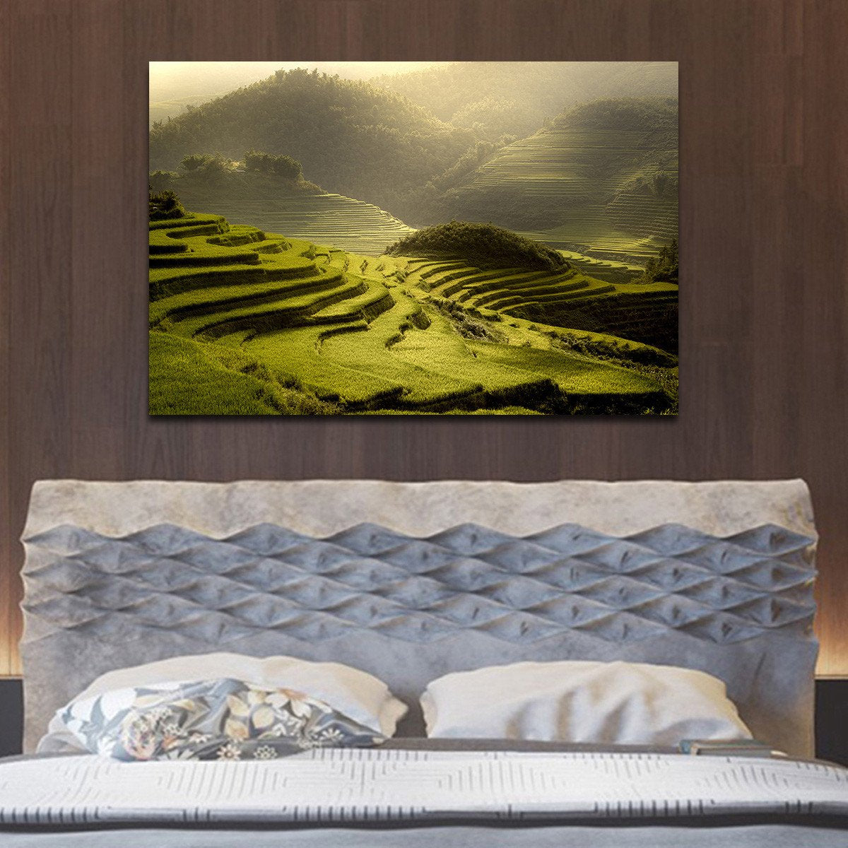 Terraced Rice Fields Multi Panel Canvas Wall Art