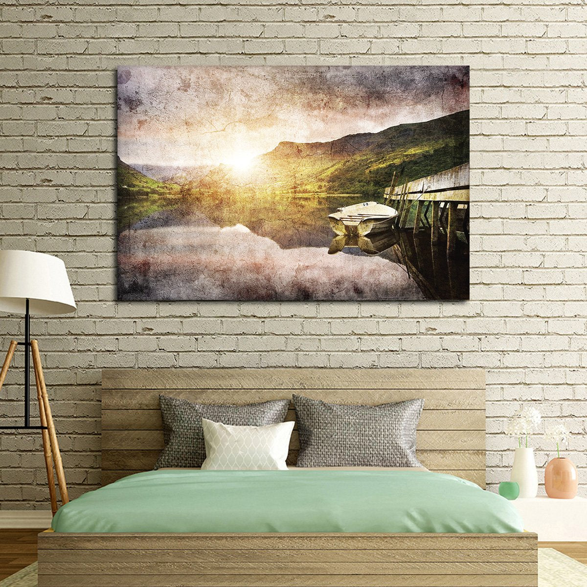 Textured Boat Dock Multi Panel Canvas Wall Art