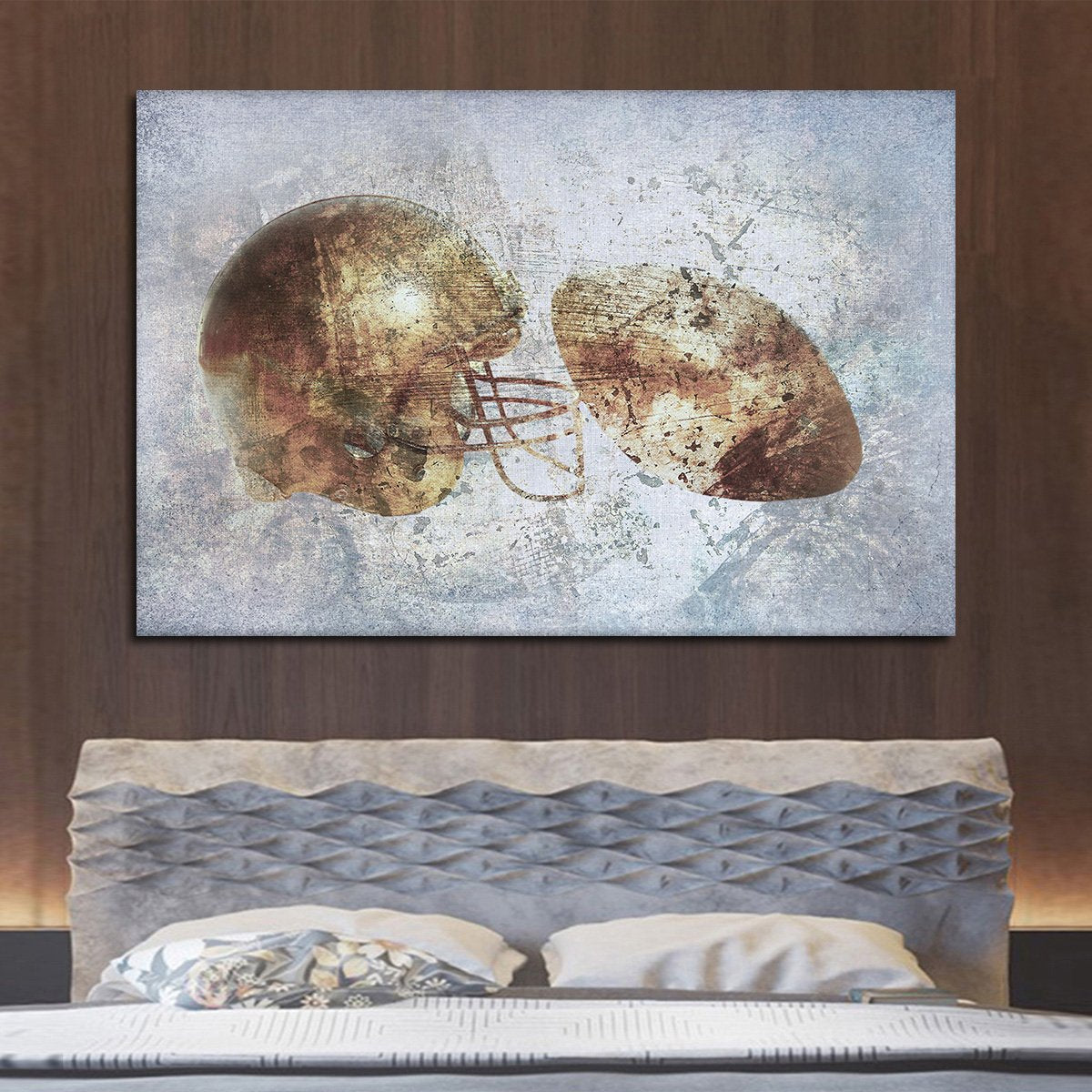 Textured Football Equipment Multi Panel Canvas Wall Art