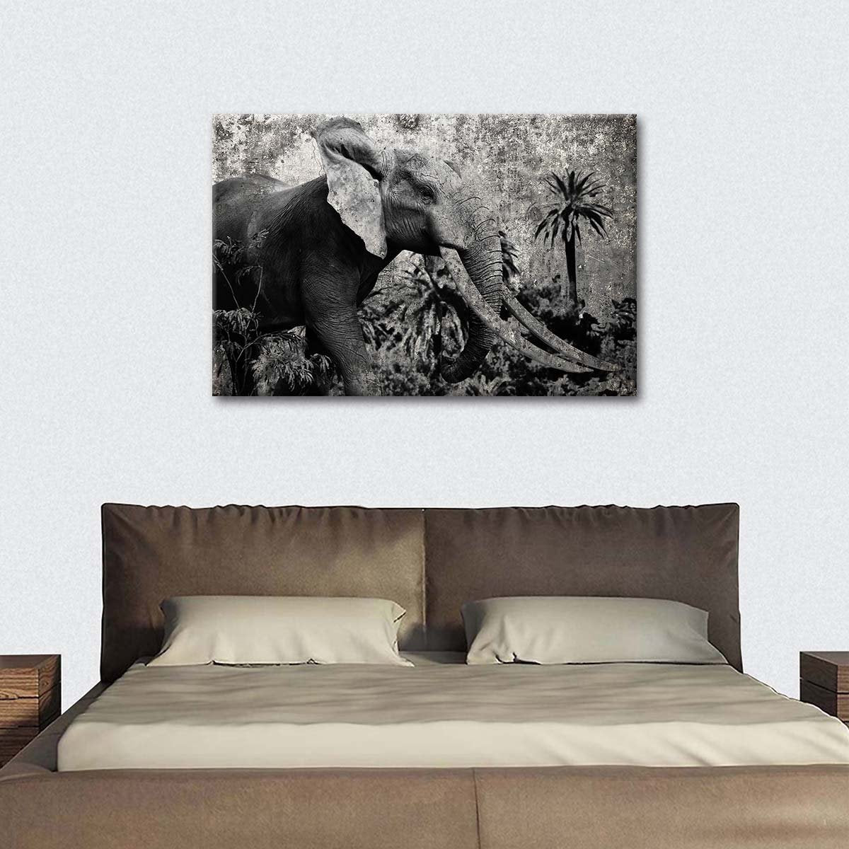 Textured Prime Elephant Multi Panel Canvas Wall Art