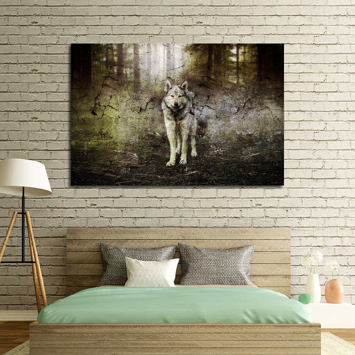 Textured Return Of The Wolf Multi Panel Canvas Wall Art