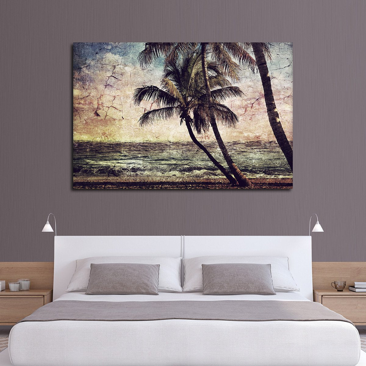 Textured Tropical Sunset Multi Panel Canvas Wall Art