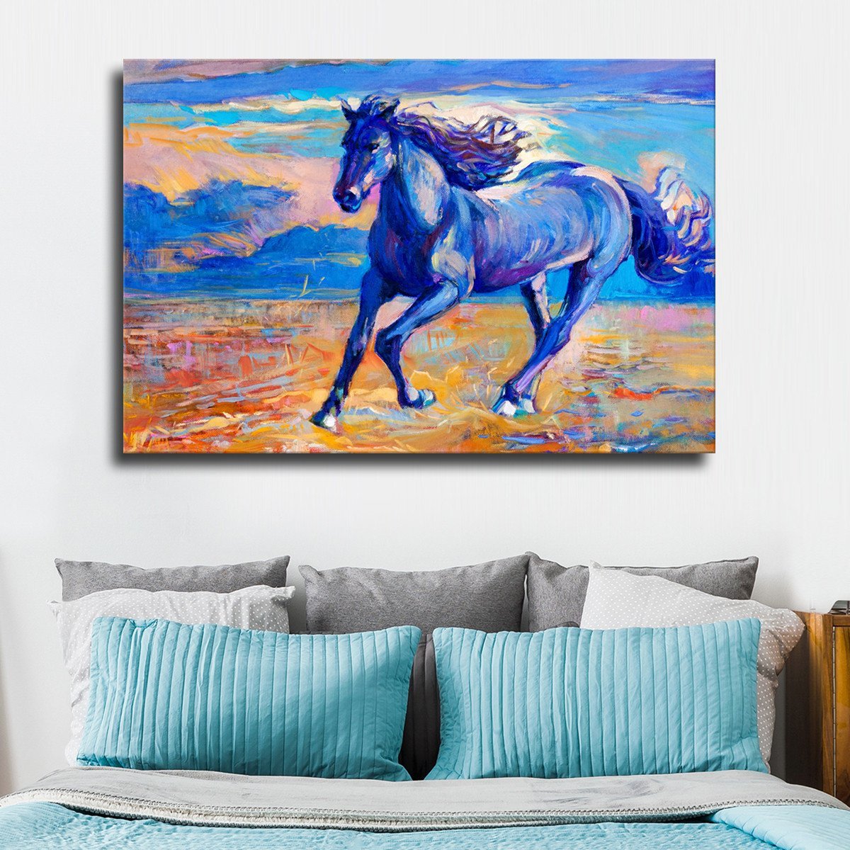 The Blue Horse Multi Panel Canvas Wall Art