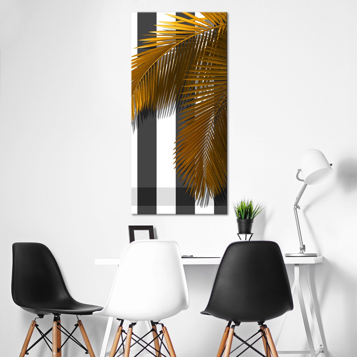 The Golden Palm Multi Panel Canvas Wall Art