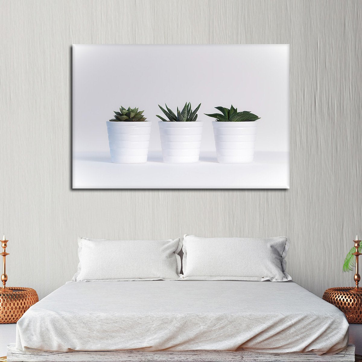 Three Succulents Multi Panel Canvas Wall Art