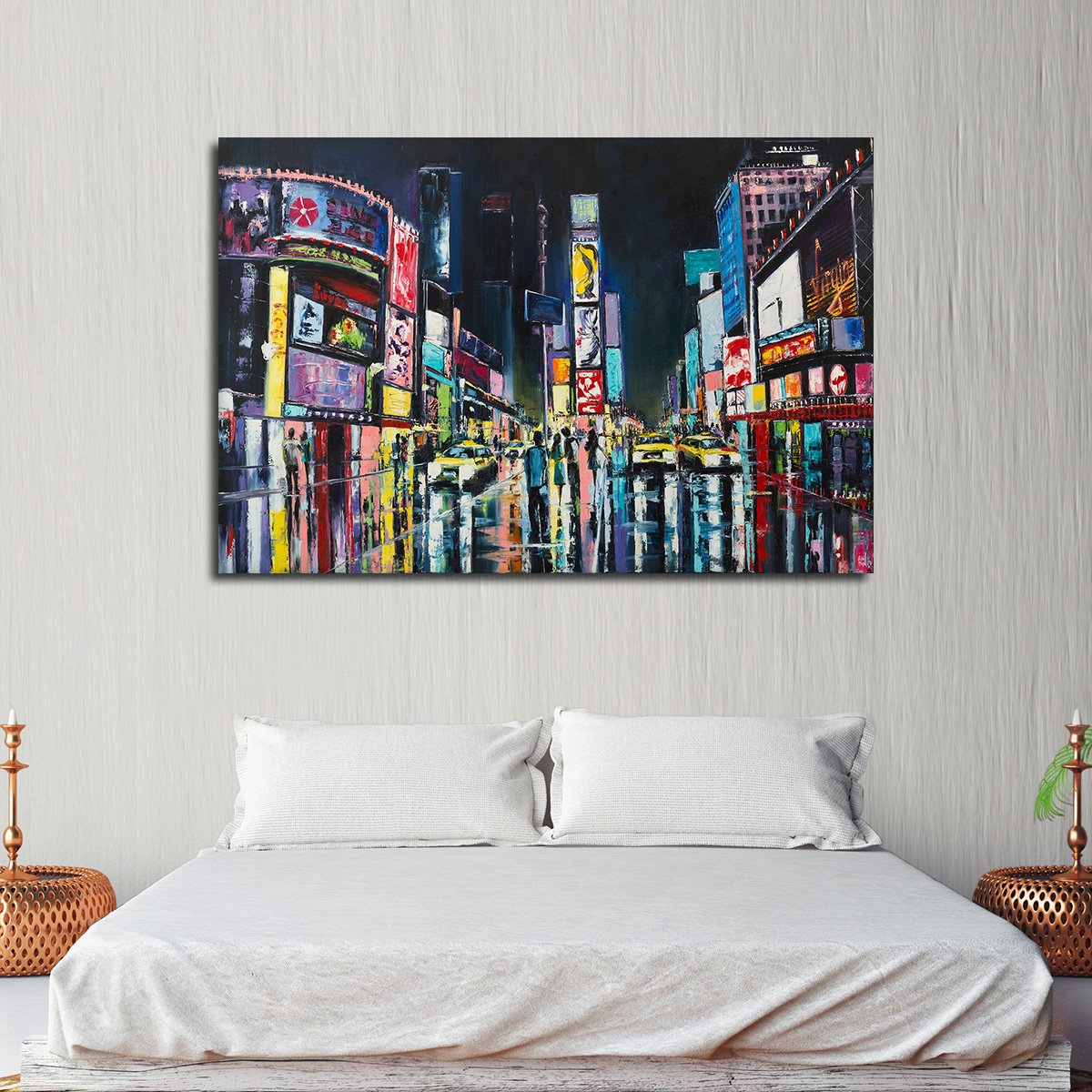 Times Square at Night Multi Panel Canvas Wall Art
