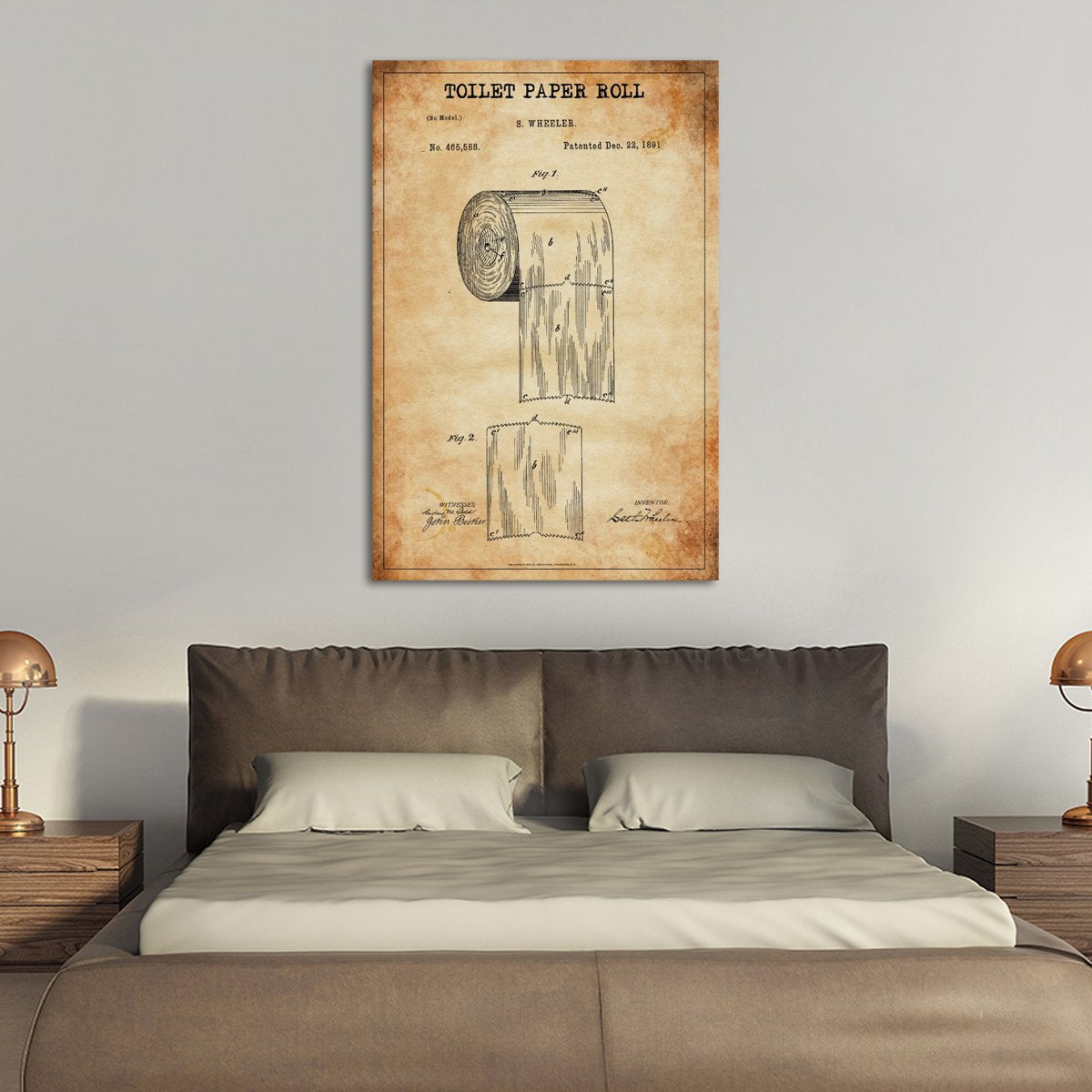 Toilet Paper Roll Patent Canvas Wall Art