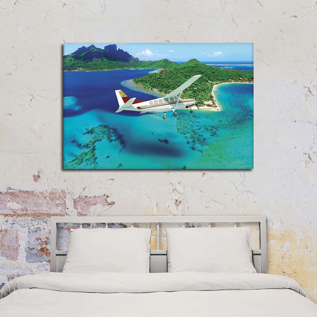 Vacation in Bora Bora Multi Panel Canvas Wall Art