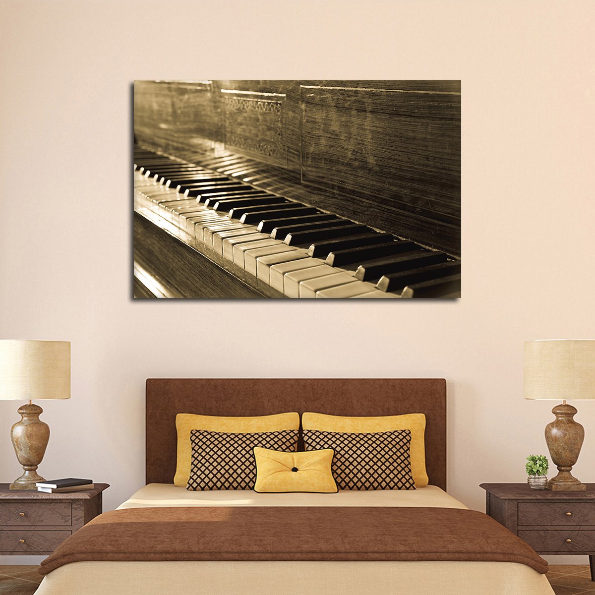 Vintage Piano Multi Panel Canvas Wall Art