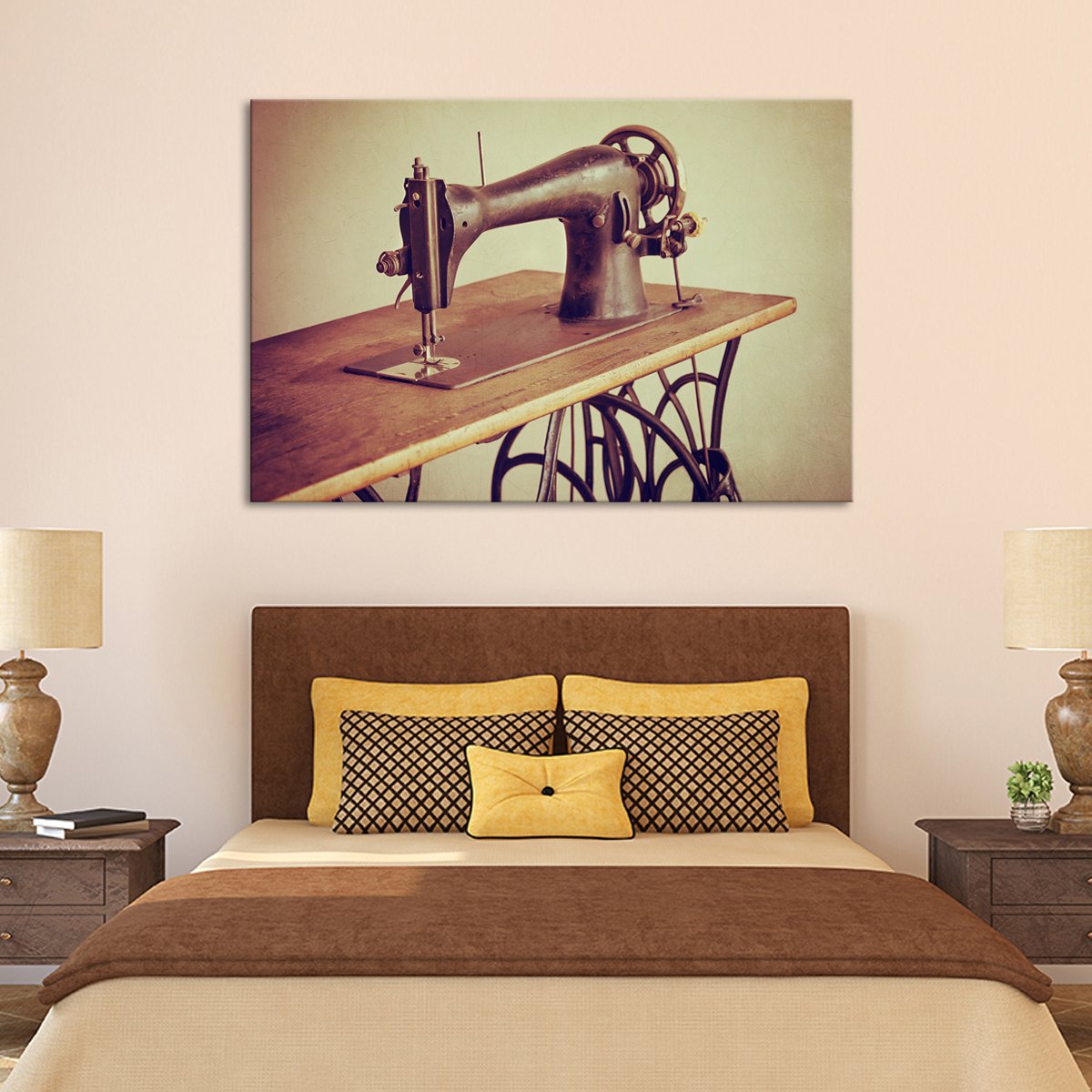 Vintage Sewing Machine Multi Panel Canvas Wall Art