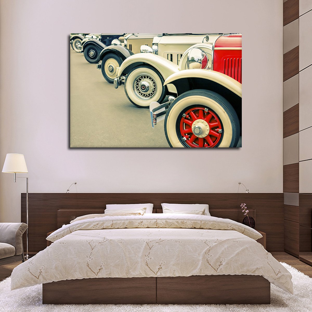 Vintage Car Wheels Multi Panel Canvas Wall Art