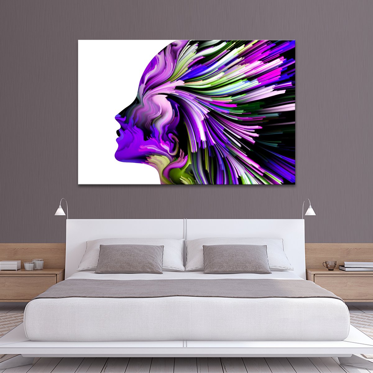 Violet Profile Colors Multi Panel Canvas Wall Art