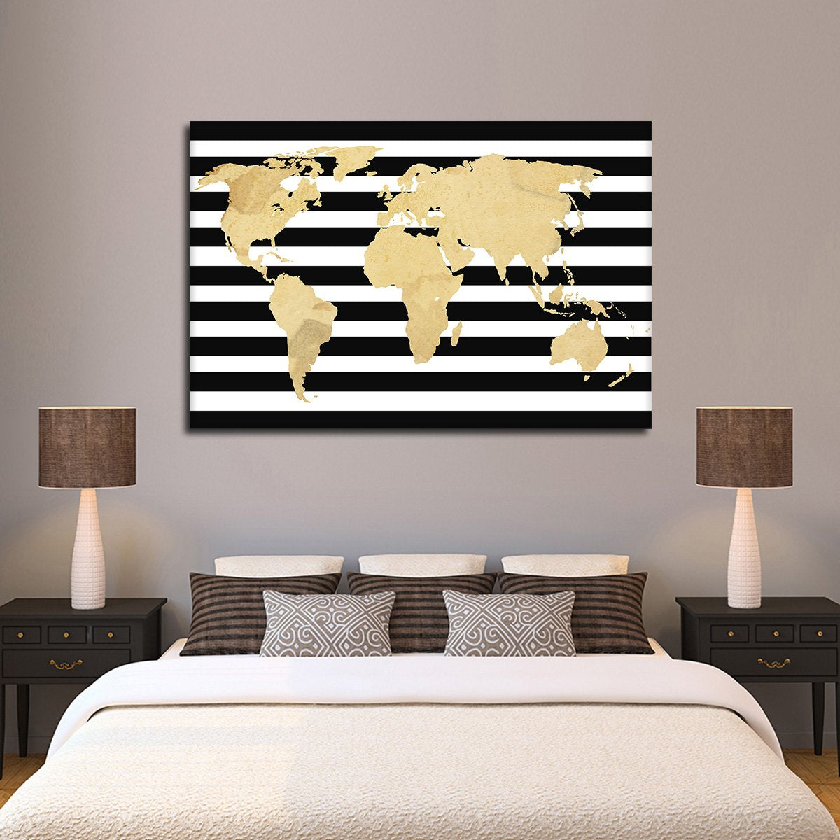 Wanderlust World Map Multi Panel Canvas Wall Art