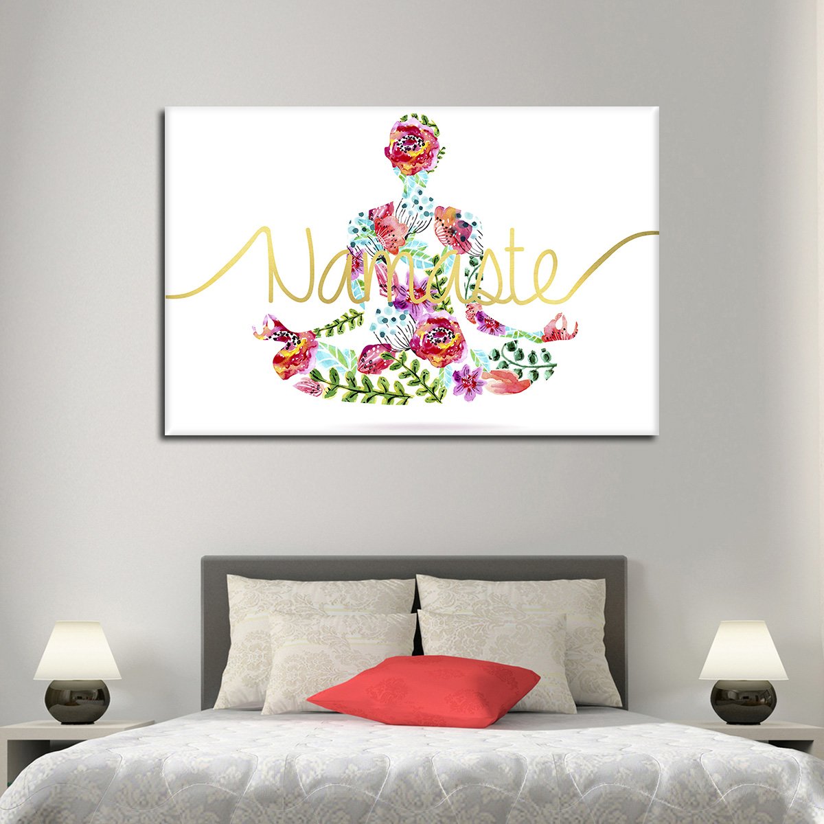 Watercolor Namaste Multi Panel Canvas Wall Art