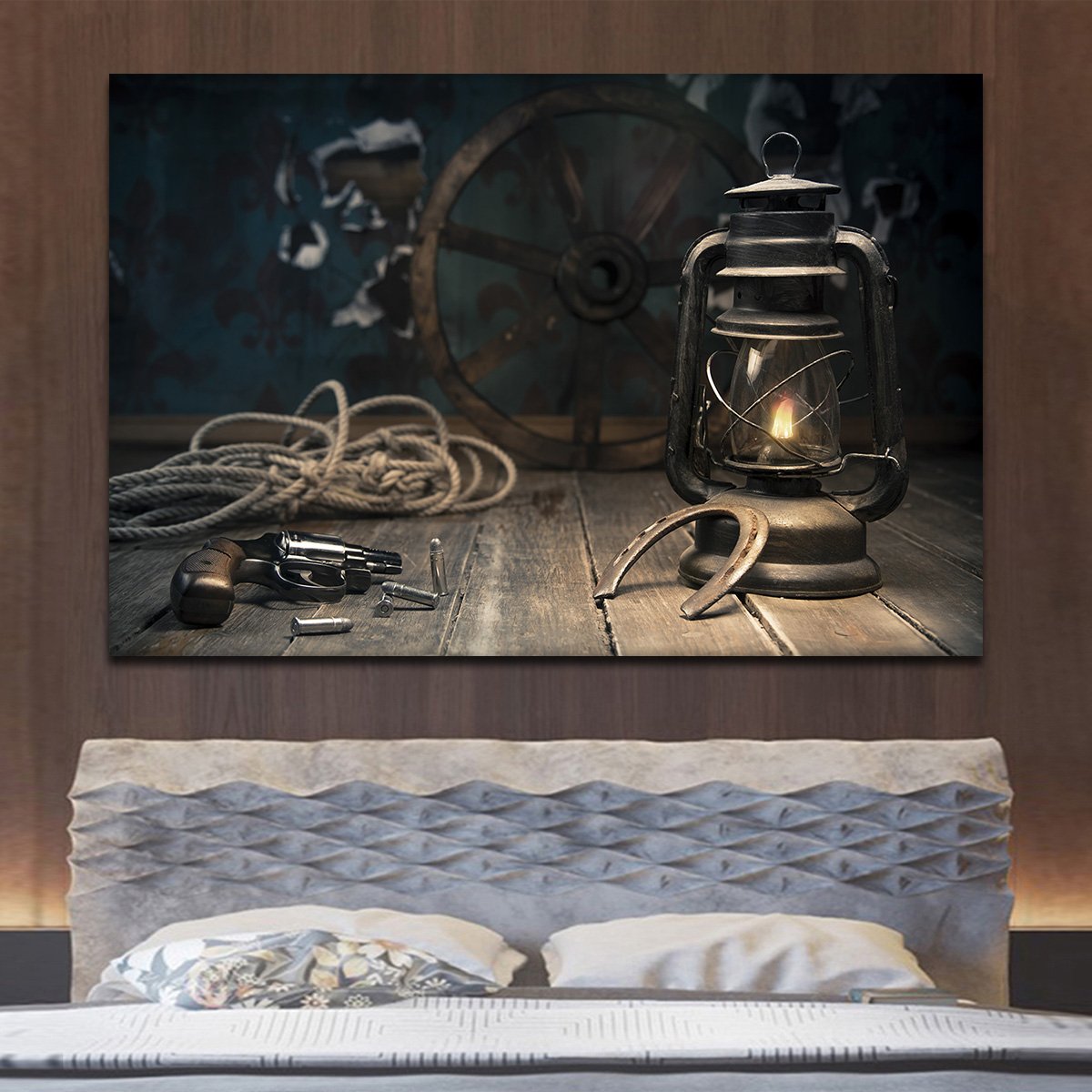 Western Style Multi Panel Canvas Wall Art