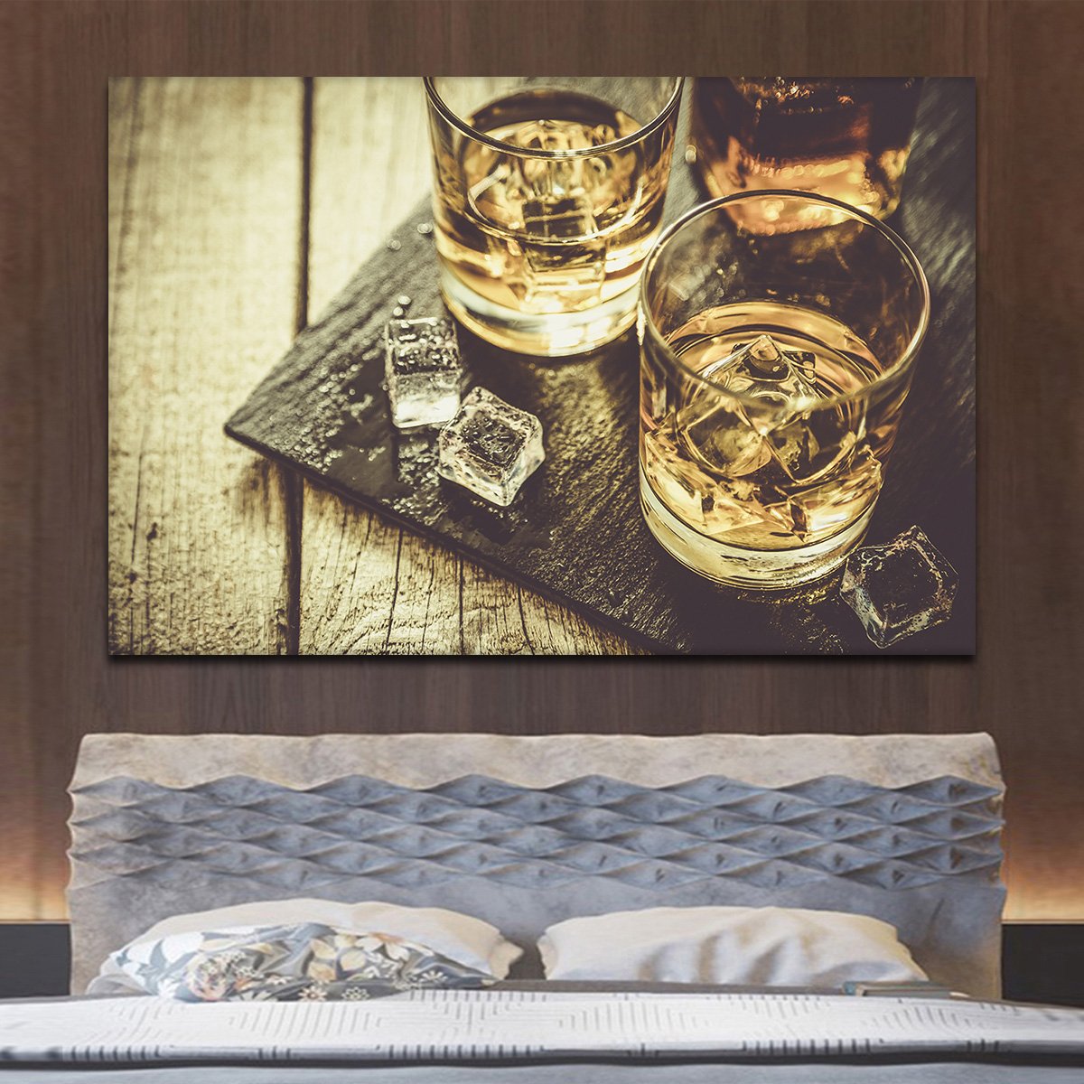 Whiskey Rocks Multi Panel Canvas Wall Art
