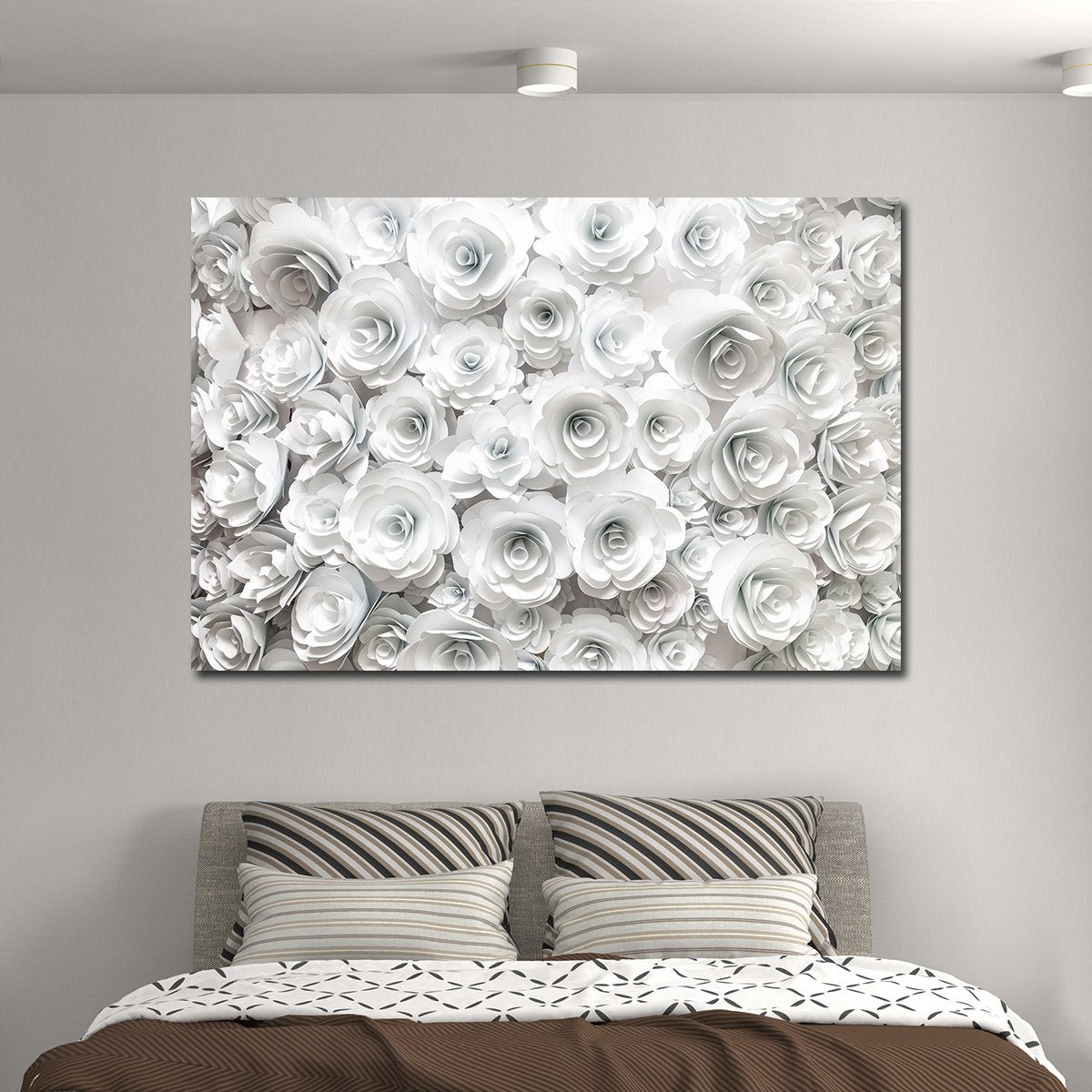 White Roses Multi Panel Canvas Wall Art