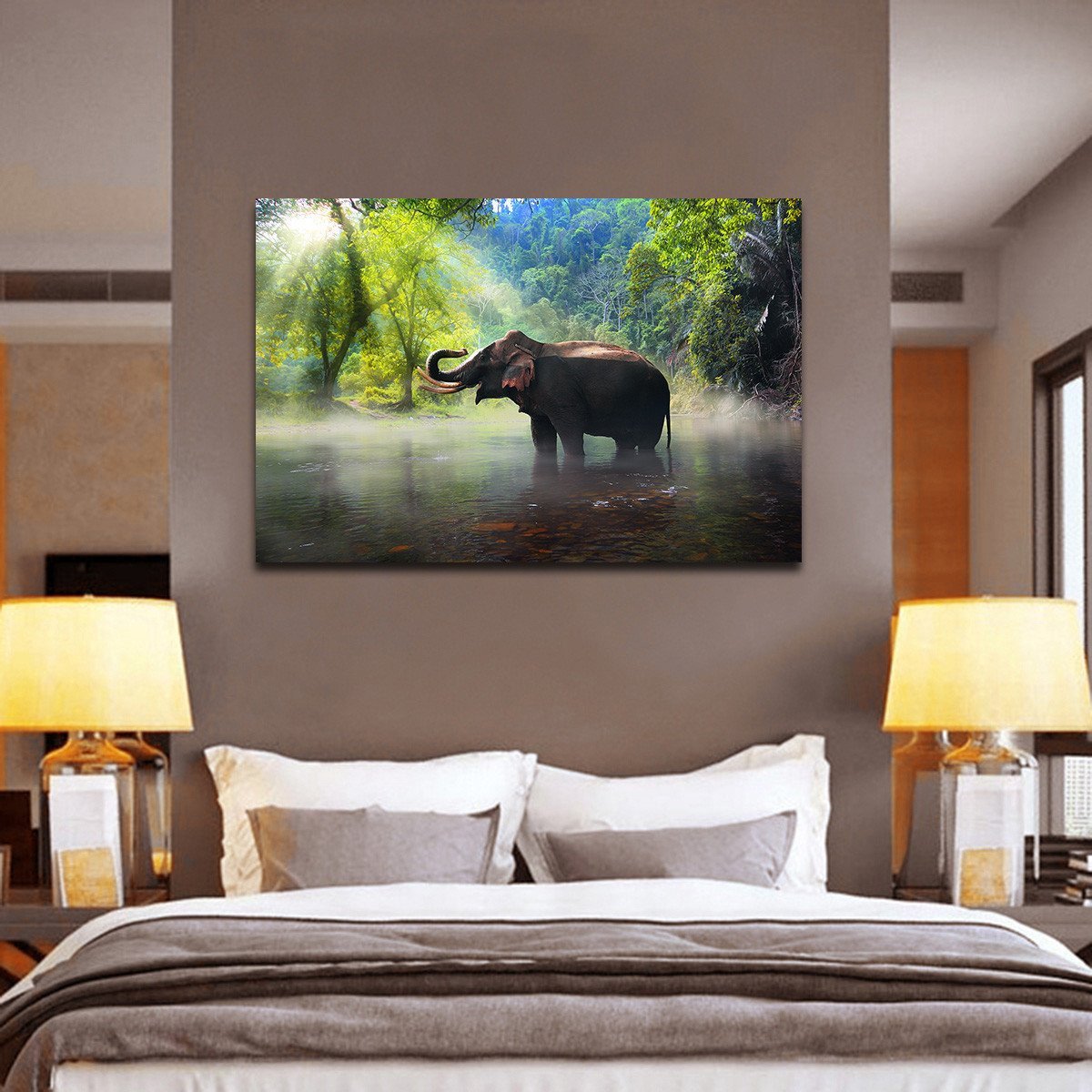 Wild Elephant Multi Panel Canvas Wall Art