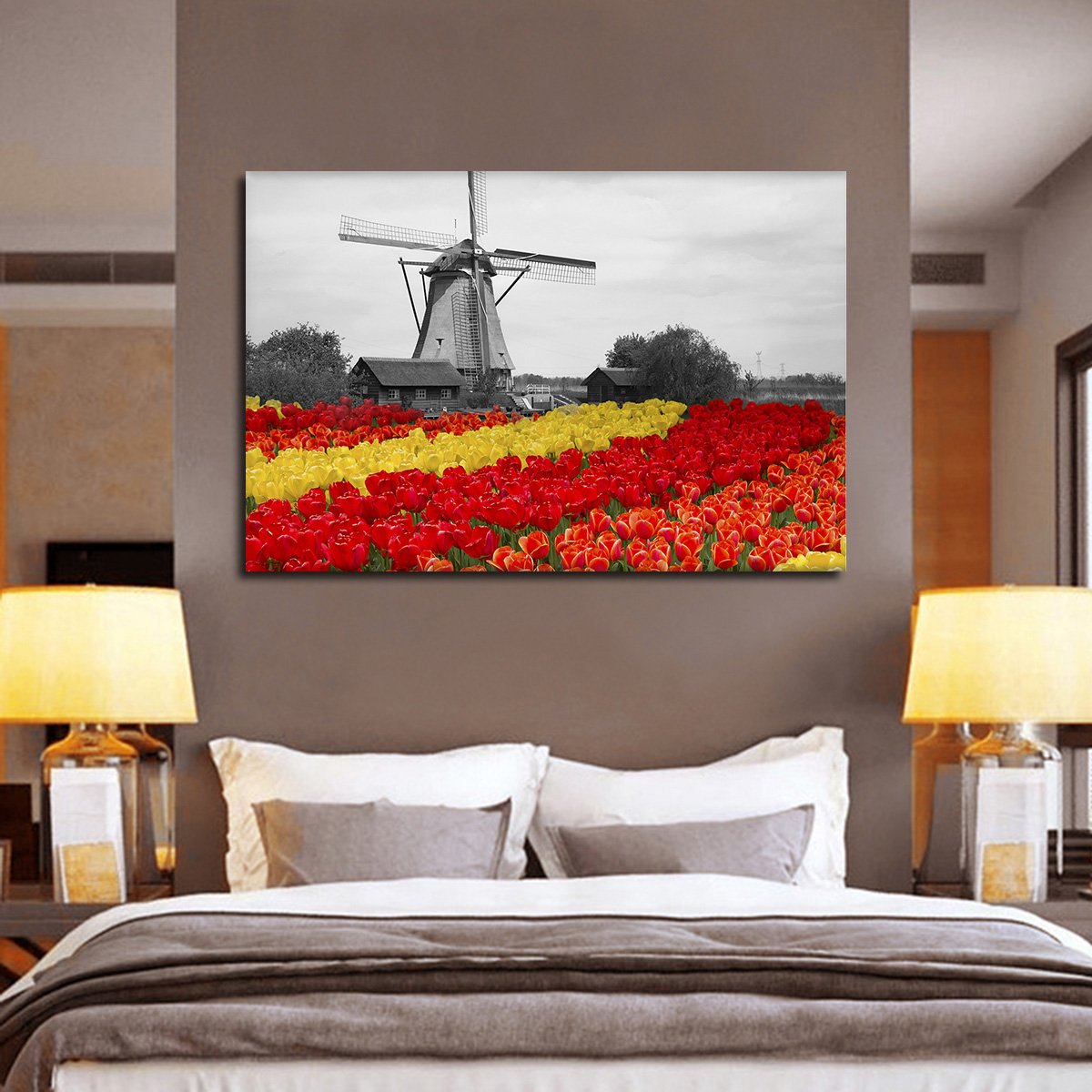 Windmill Tulip Pop Multi Panel Canvas Wall Art