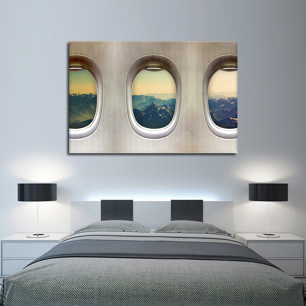 Window Seat Mountains Multi Panel Canvas Wall Art