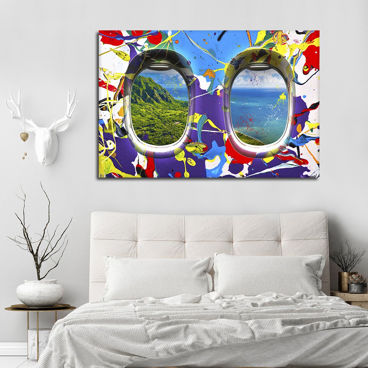 Window Seat Ocean View Multi Panel Canvas Wall Art