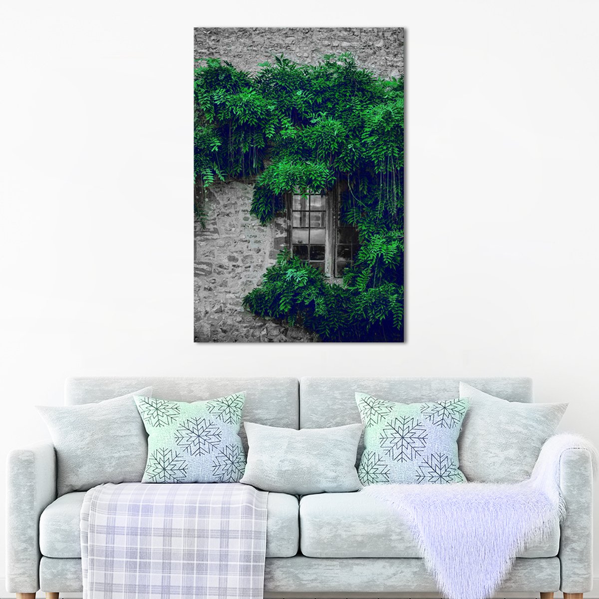 Windows With Greenery Multi Panel Canvas Wall Art