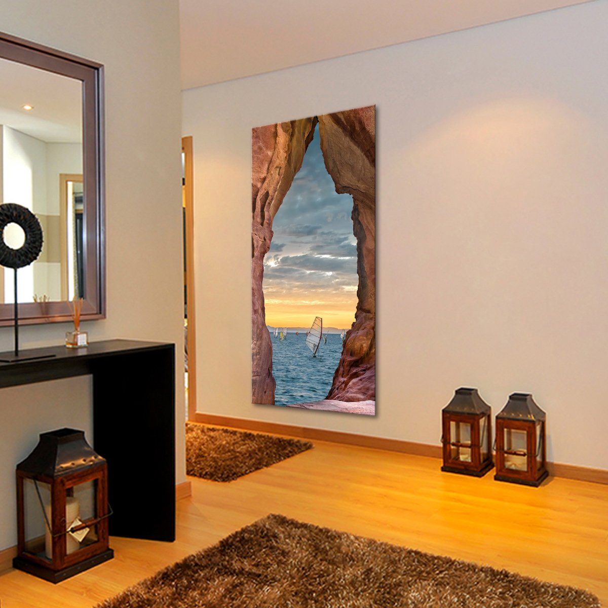 Windsurfing Cave Multi Panel Canvas Wall Art