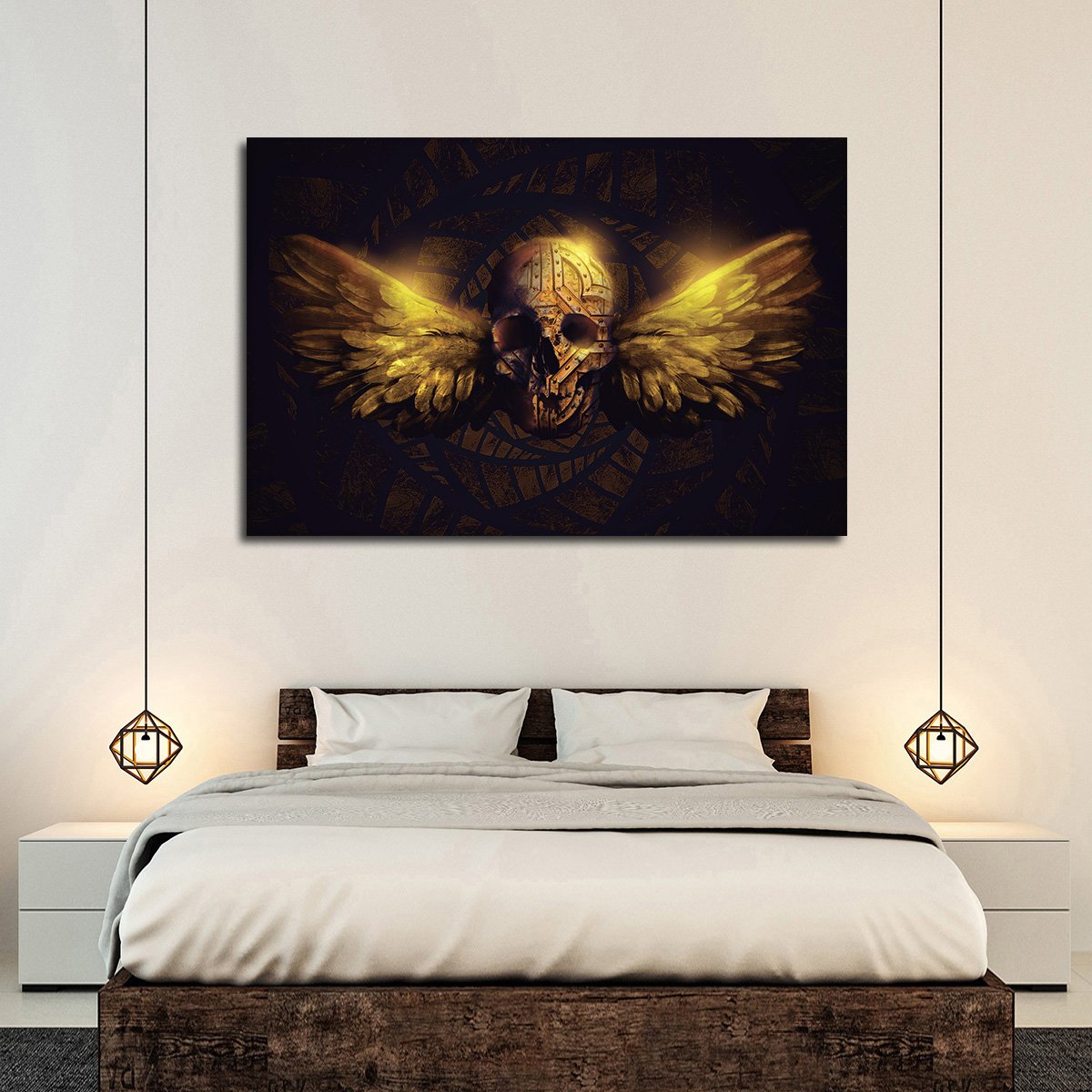 Winged Skull Multi Panel Canvas Wall Art