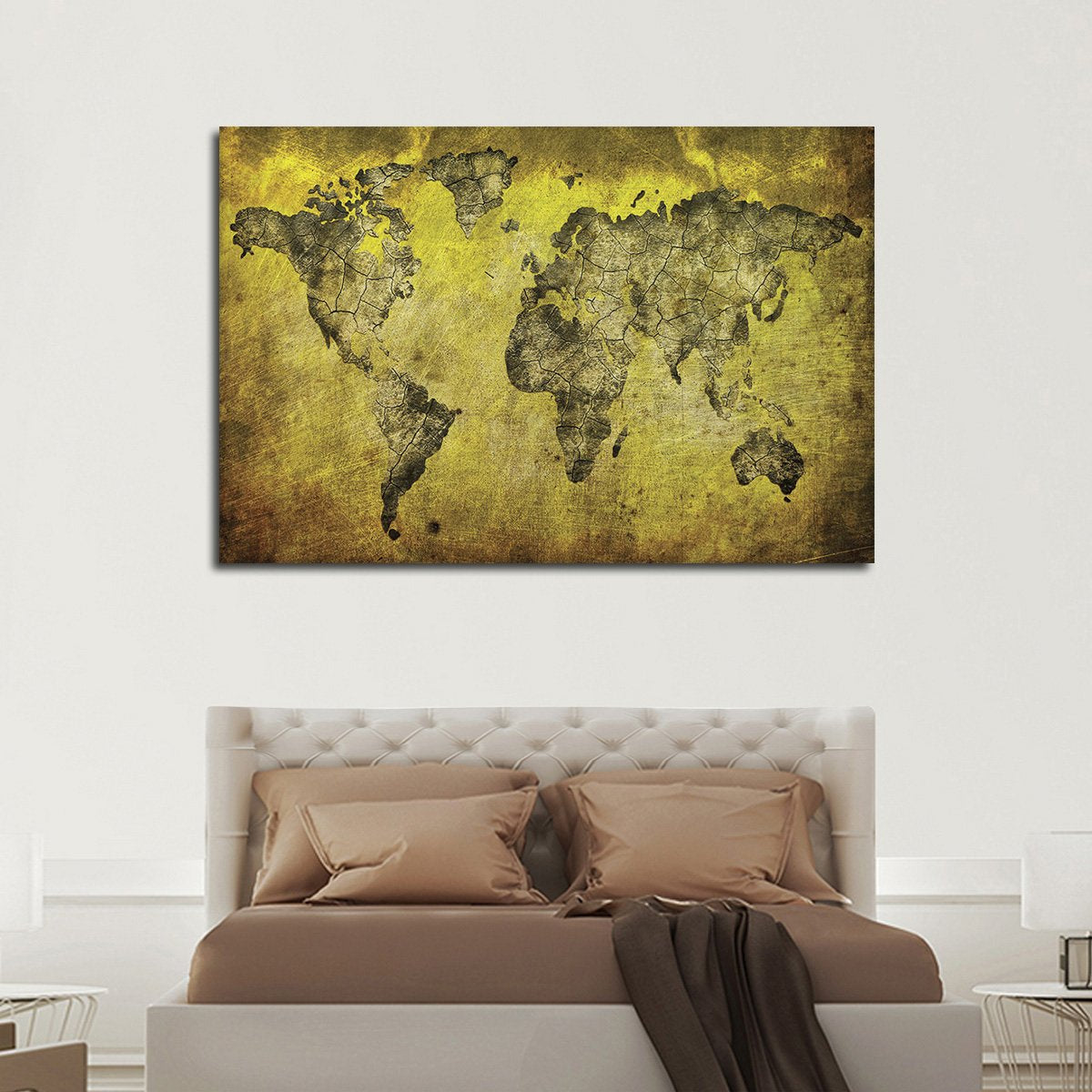 World Is Your Oyster Map Multi Panel Canvas Wall Art