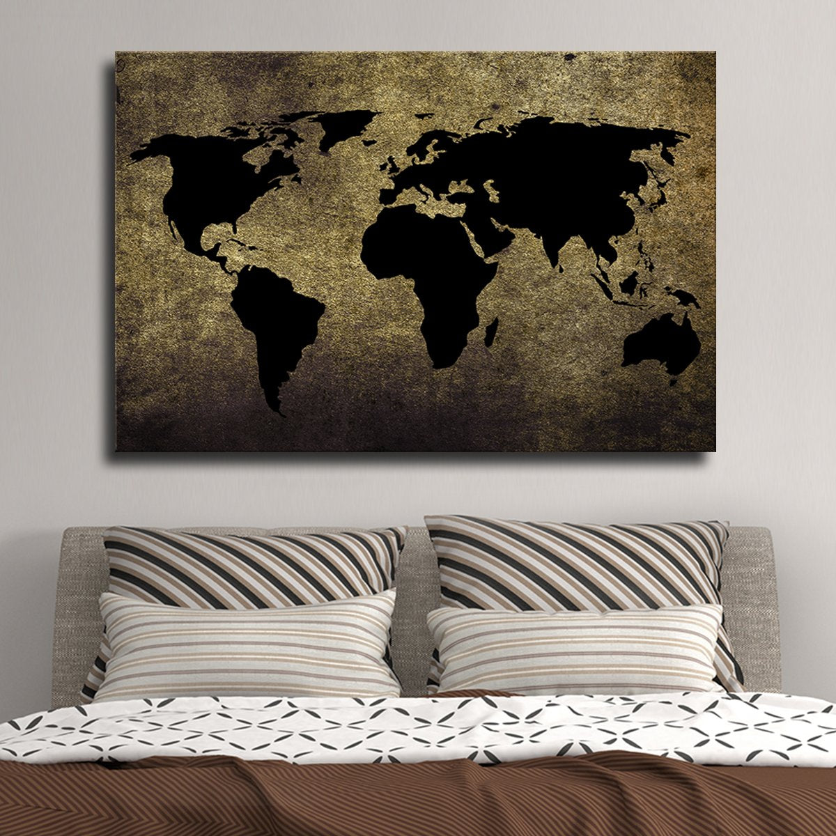 Urban Textured Map Multi Panel Canvas Wall Art