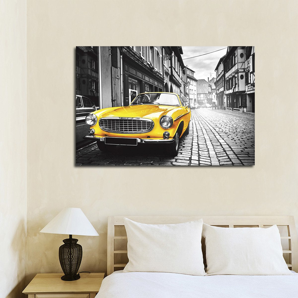 Yellow Car Multi Panel Canvas Wall Art