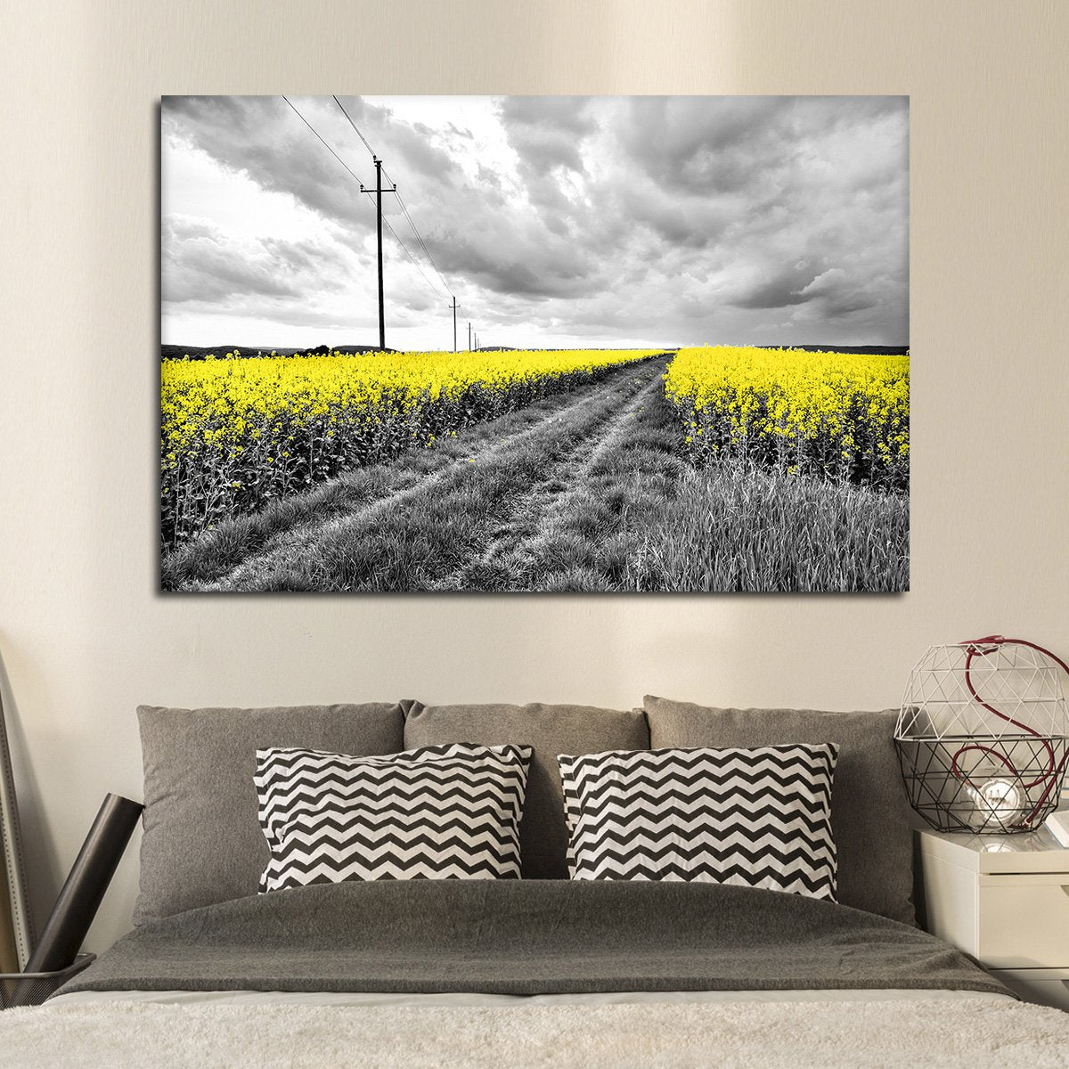 Yellow Fields Pop Multi Panel Canvas Wall Art