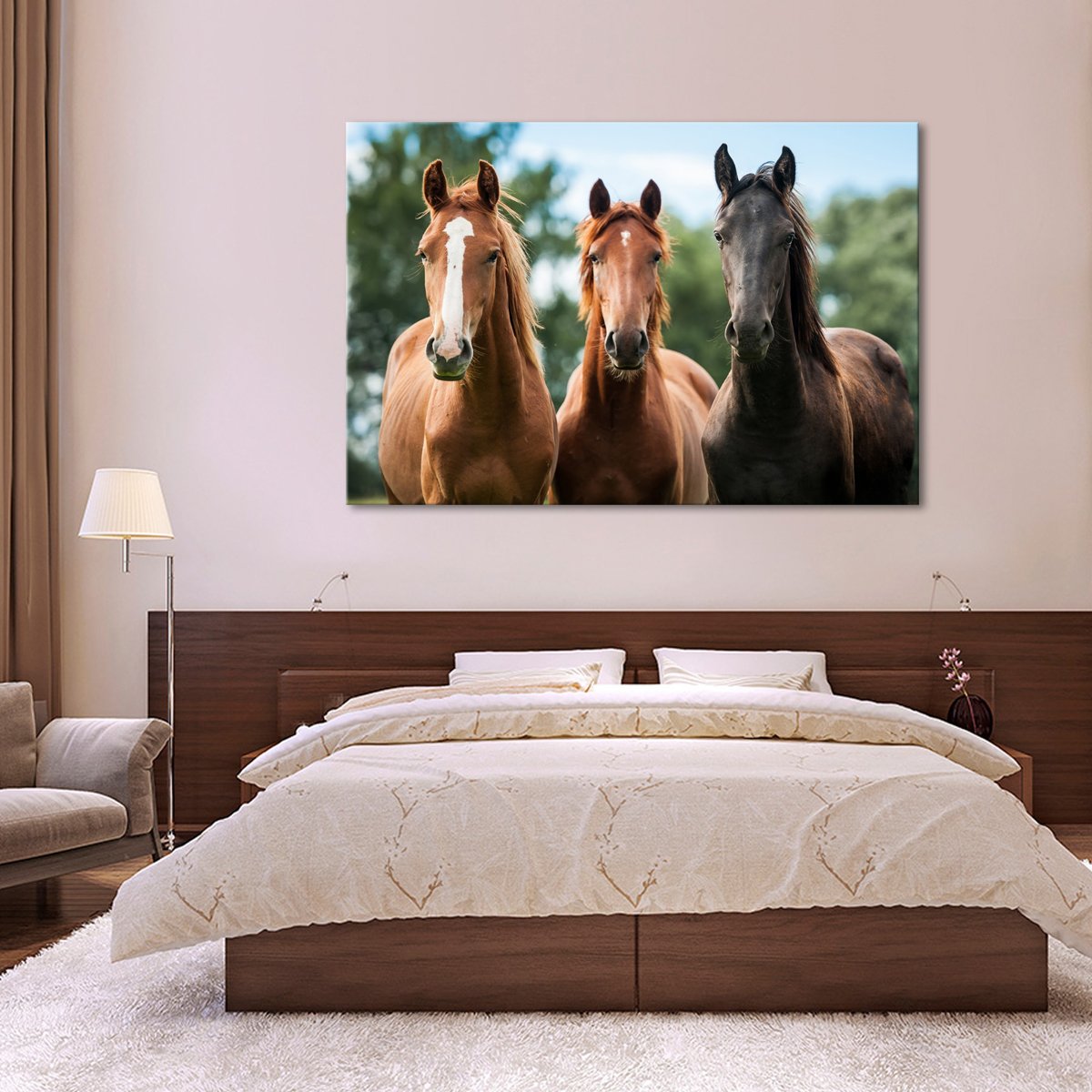 Young Horses Multi Panel Canvas Wall Art