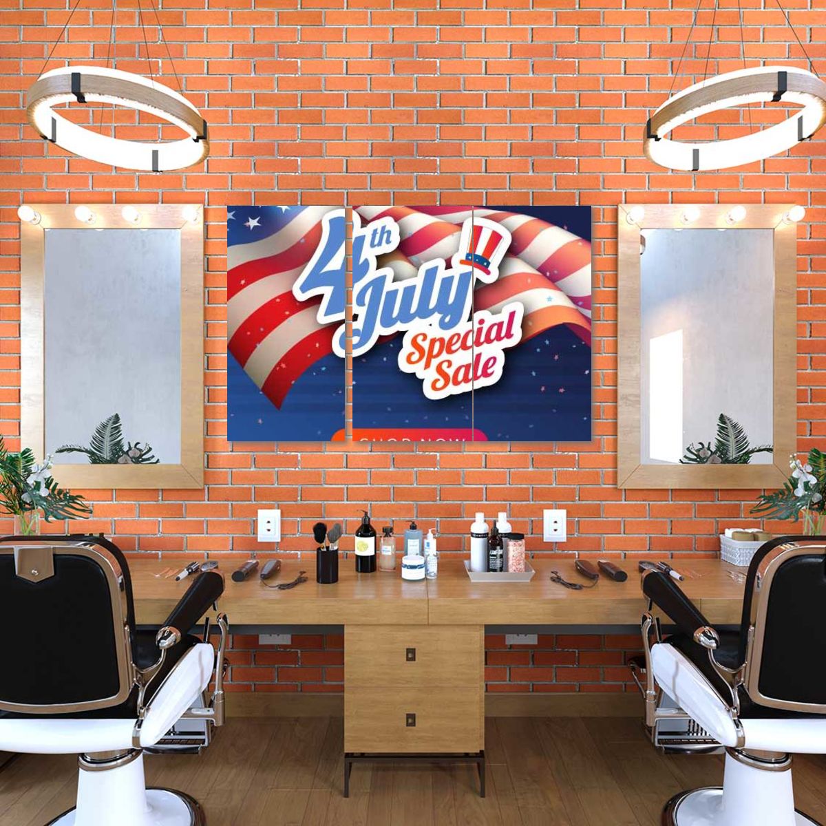 4th of July Multi Panel Canvas Wall Art