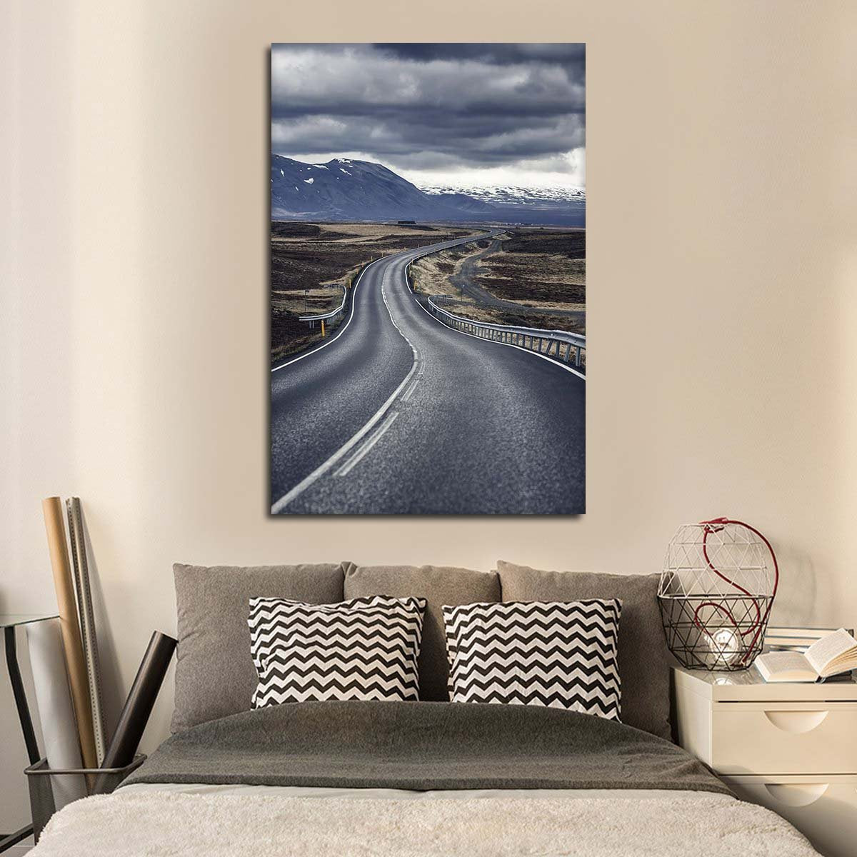 Iceland Smooth Road Multi Panel Canvas Wall Art nature ElephantStock