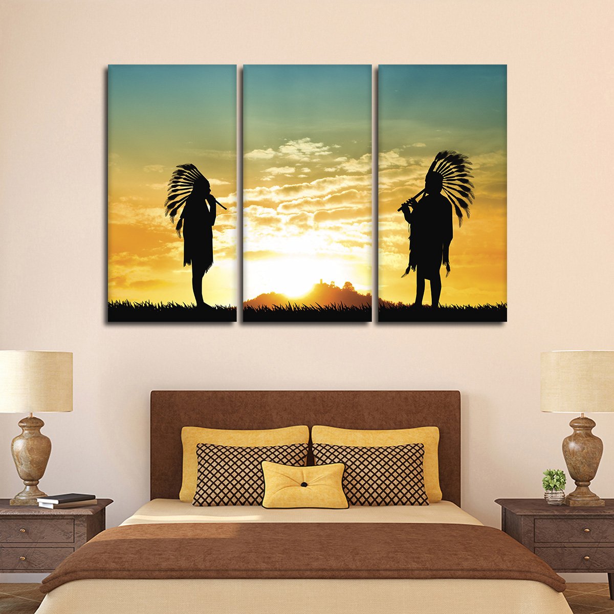 Native American Music Multi Panel Canvas Wall Art