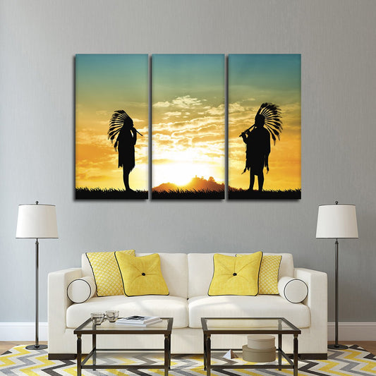 Native American Music Multi Panel Canvas Wall Art