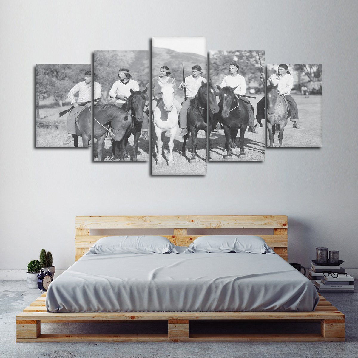 Vintage Native Americans Multi Panel Canvas Wall Art