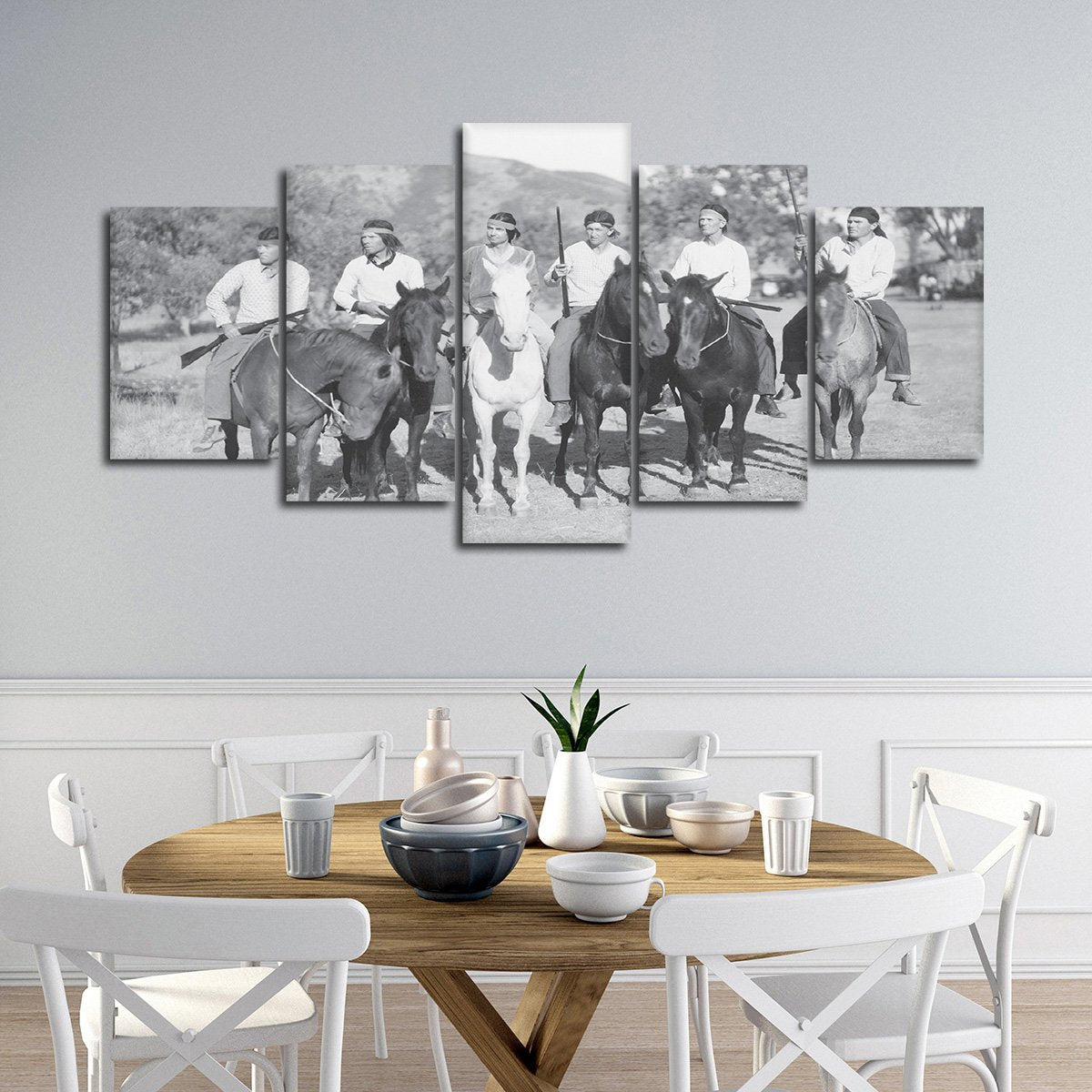 Vintage Native Americans Multi Panel Canvas Wall Art