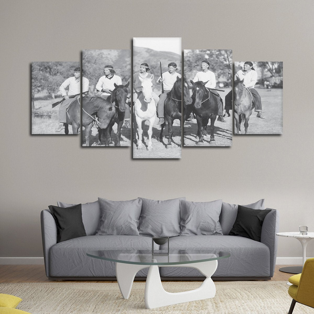Vintage Native Americans Multi Panel Canvas Wall Art