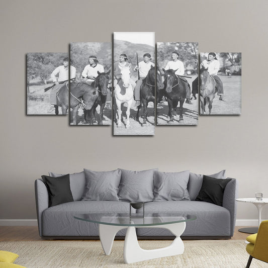 Vintage Native Americans Multi Panel Canvas Wall Art