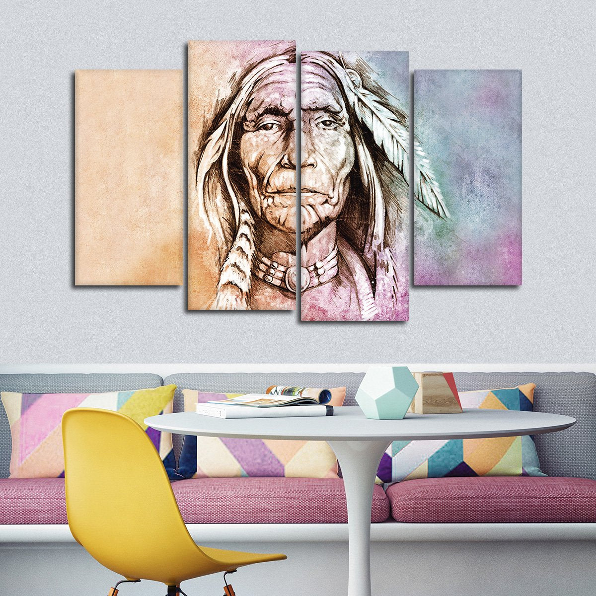 Colorful Chief Multi Panel Canvas Wall Art