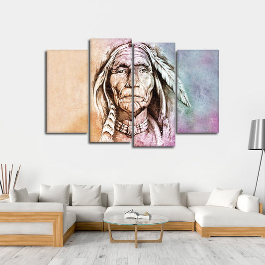 Colorful Chief Multi Panel Canvas Wall Art