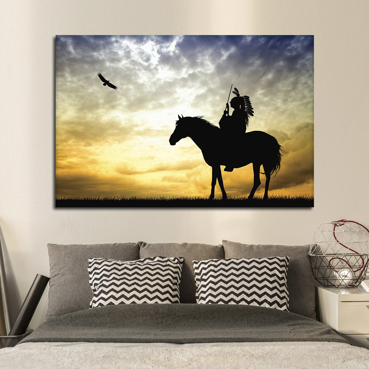 Horseback Warrior Multi Panel Canvas Wall Art