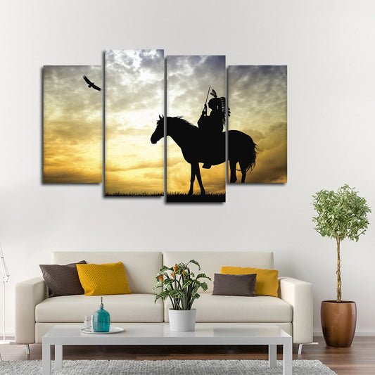 Horseback Warrior Multi Panel Canvas Wall Art