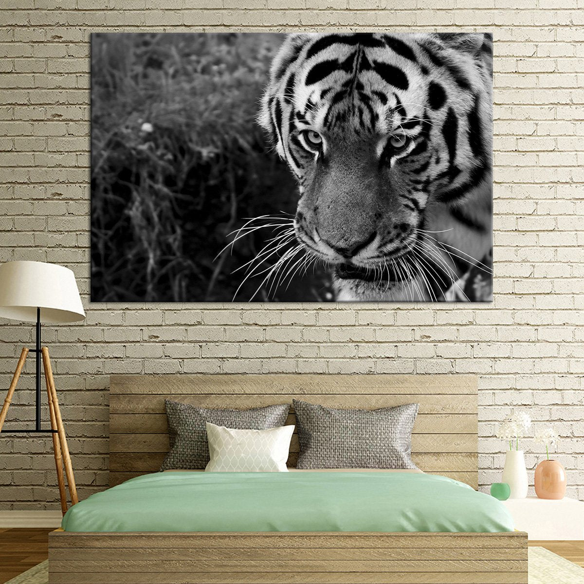 Tiger Seeking Prey Multi Panel Canvas Wall Art