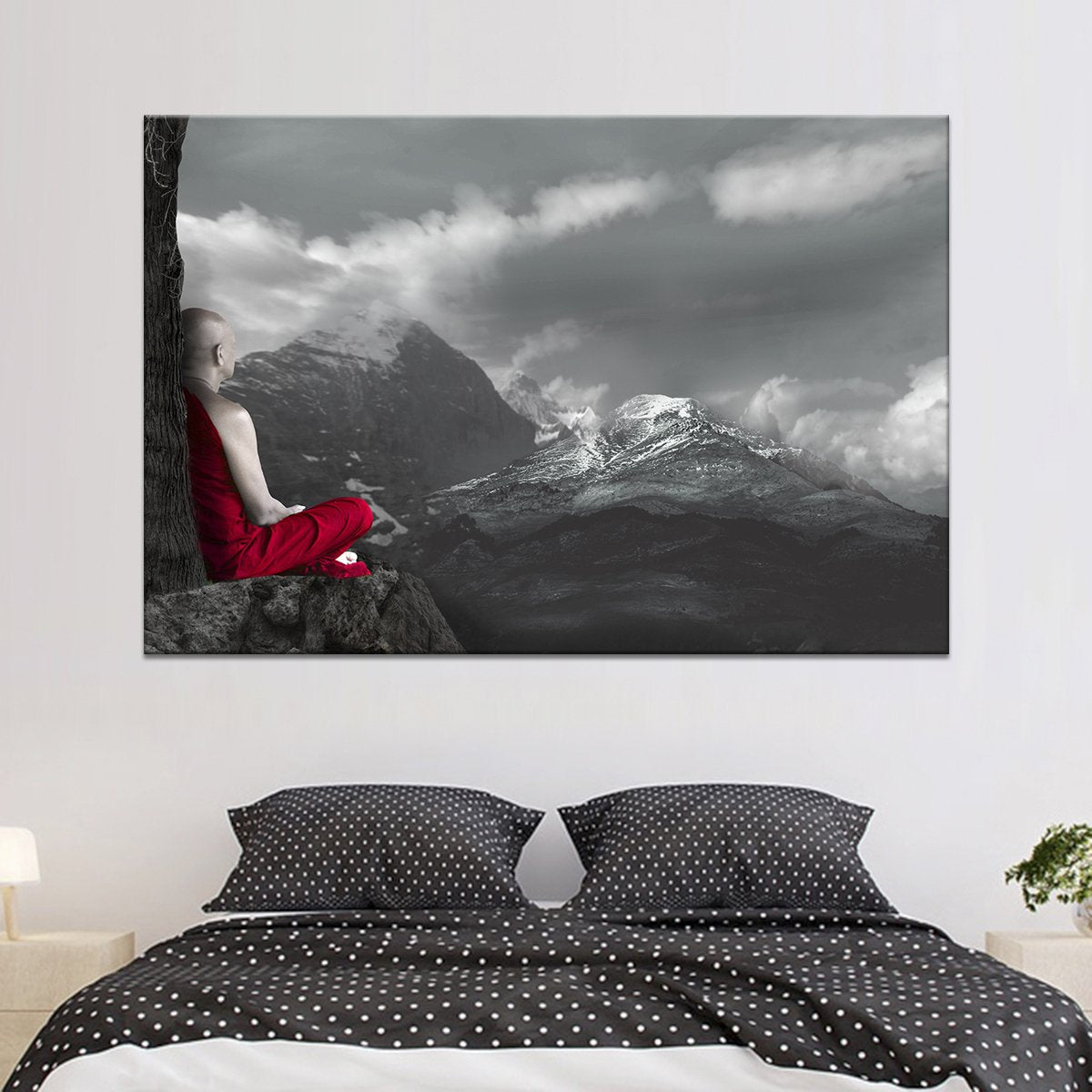 Monk In Meditation Pop Multi Panel Canvas Wall Art