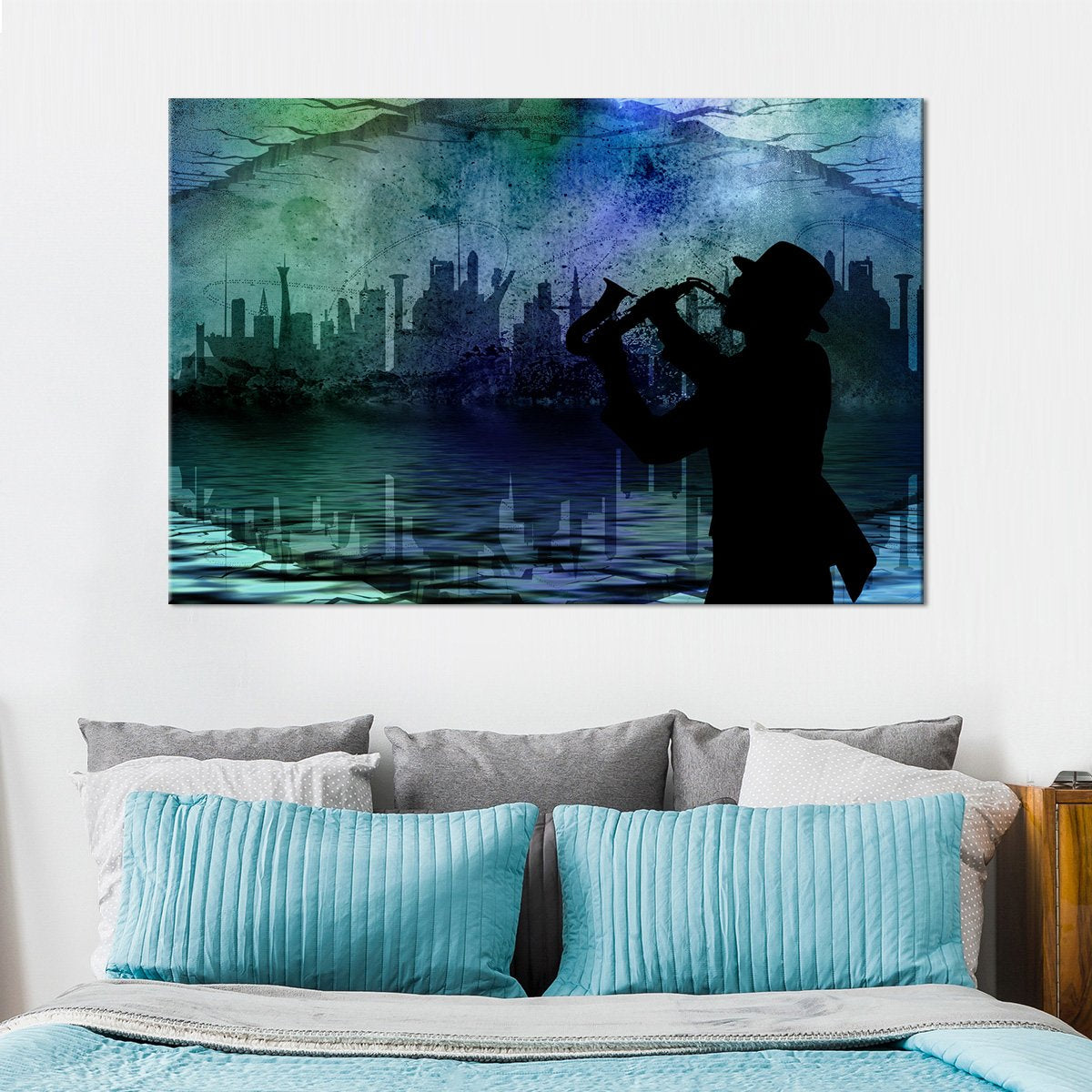 Saxophone Musician Multi Panel Canvas Wall Art