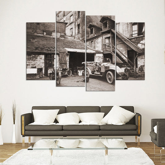 Vintage Parisian Automobile Multi Panel Canvas Wall Art