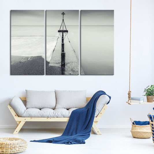 Minimalist Sea Horizon Multi Panel Canvas Wall Art
